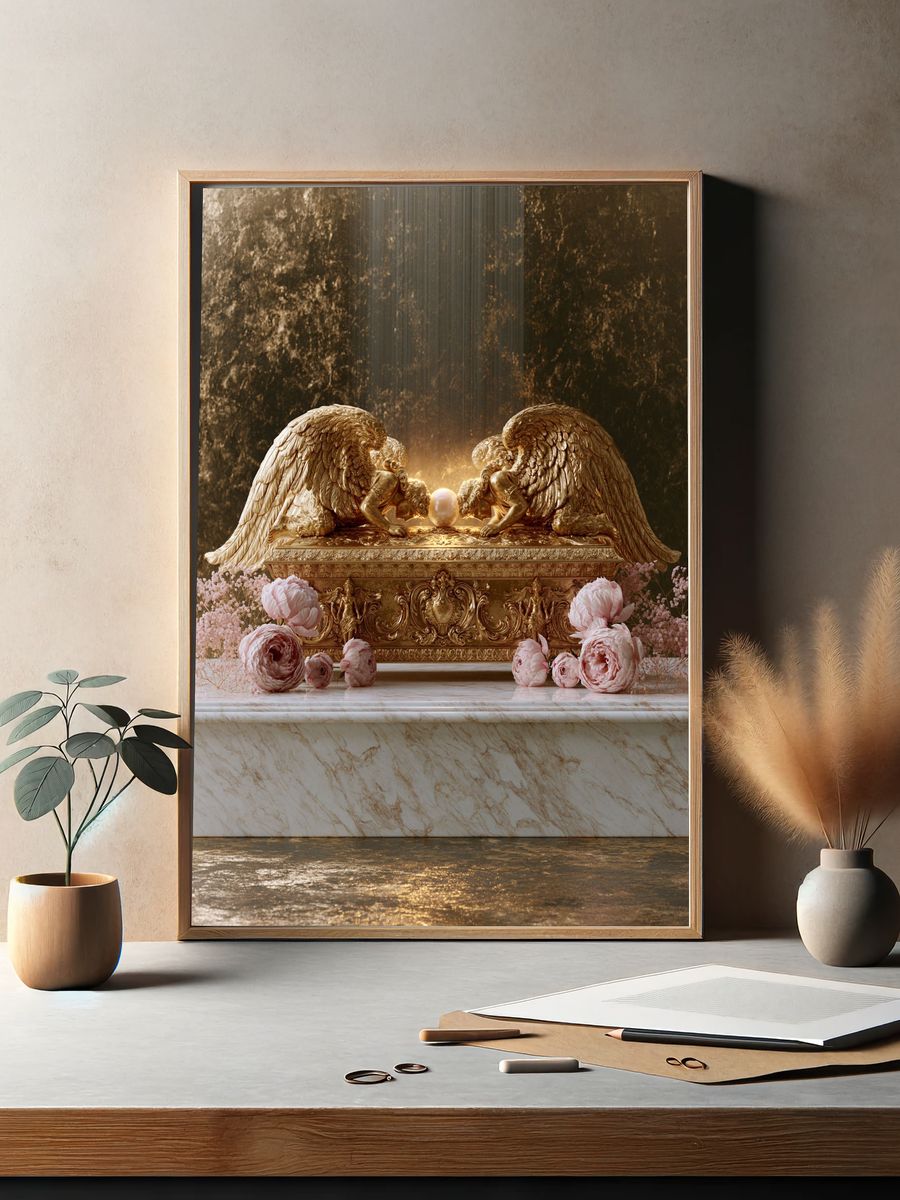 Golden Cherub Altar Fine-Art Print. — room view 2