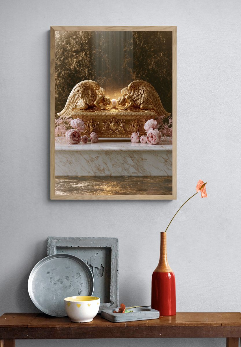 Golden Cherub Altar Fine-Art Print. — room view 3