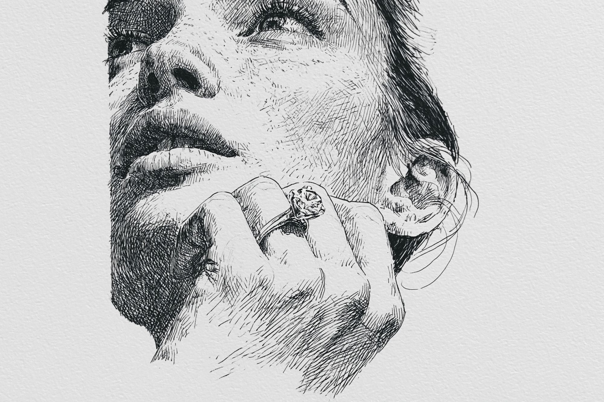 Woman Portrait Ink Print. poster detail