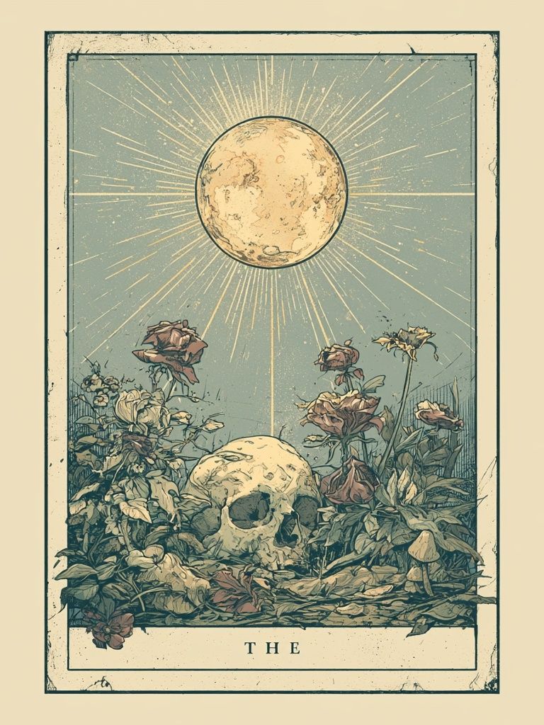 Moonlit Skull Botanical Poster. poster — fine-art art