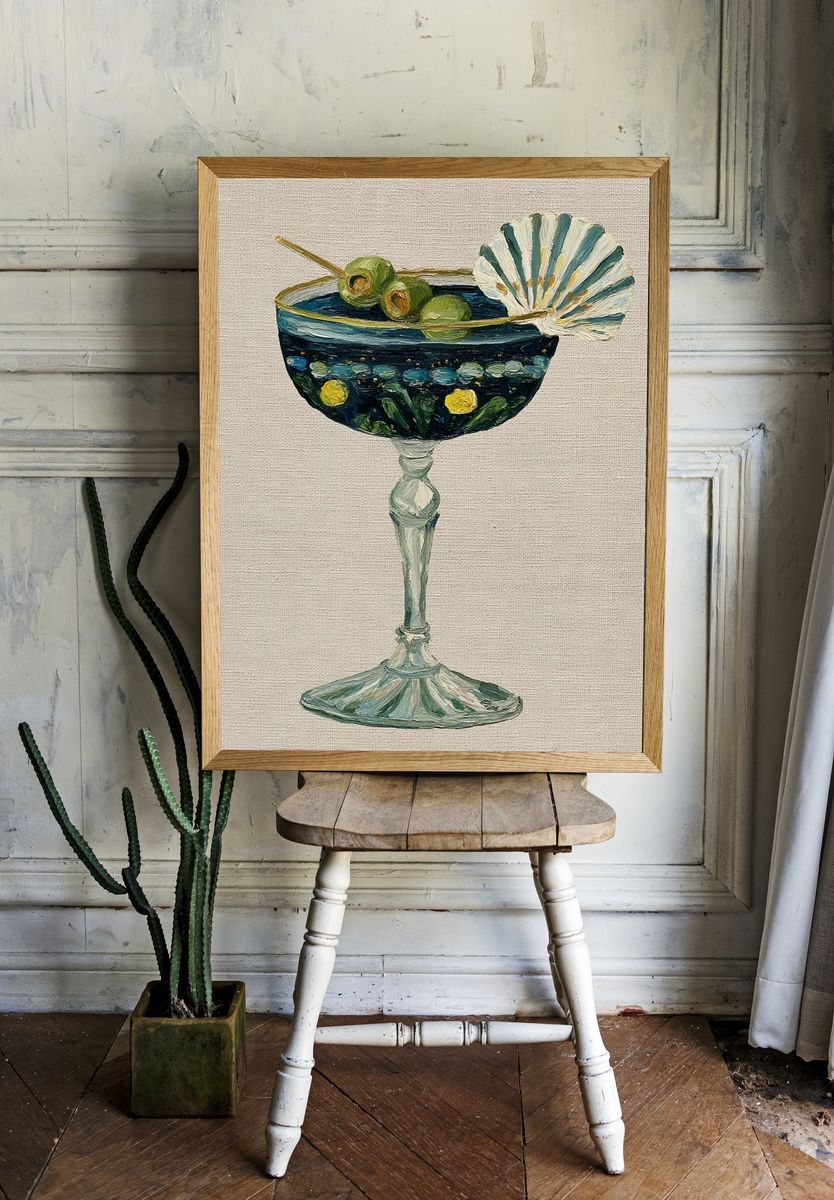 Cocktail Shell Still Life Print. — room view 1