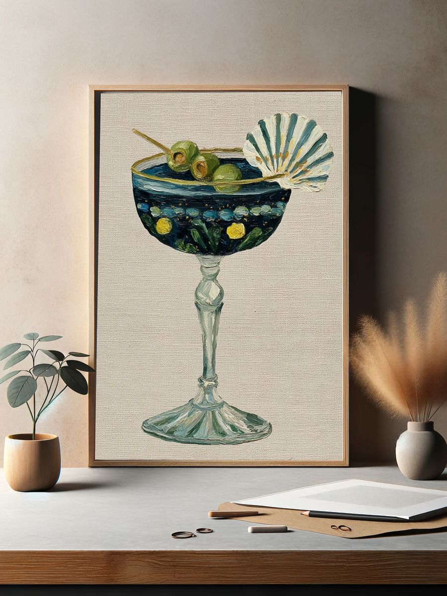 Cocktail Shell Still Life Print. — room view 2