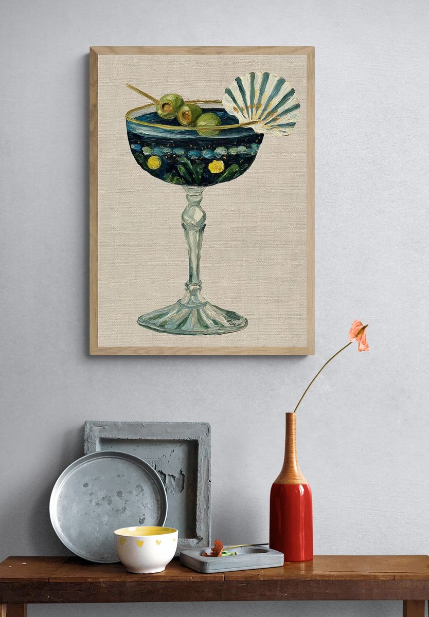 Cocktail Shell Still Life Print. — room view 3