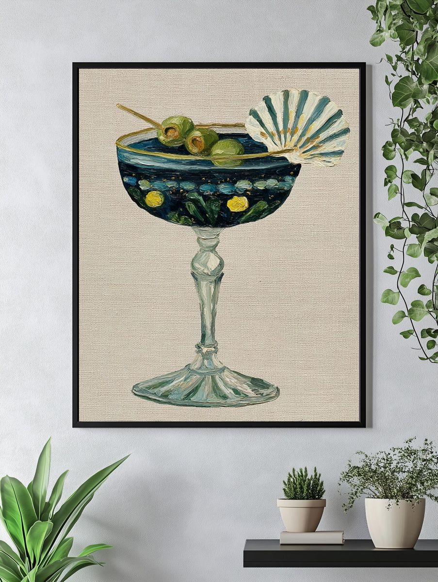 Cocktail Shell Still Life Print. — room view 4