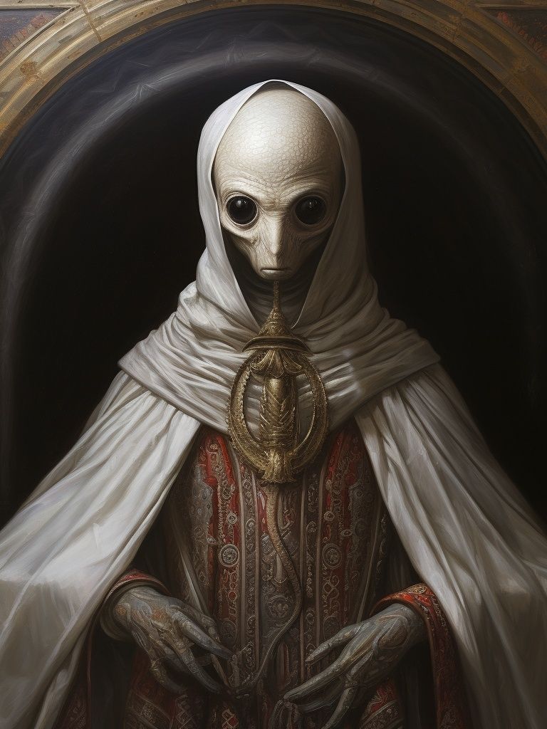 Mystic Alien Portrait Print. poster — fine-art art