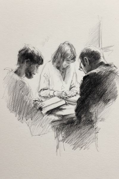 Charcoal Study of Three Figures Poster.
