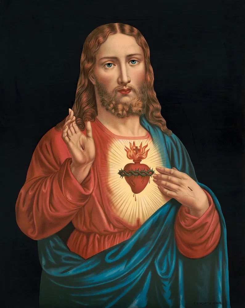 Heart Jesus, aesthetic chromolithograph. Original. poster detail