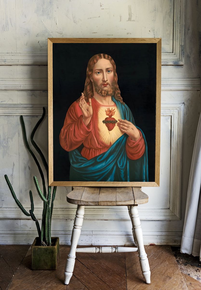 Heart Jesus, aesthetic chromolithograph. Original. — room view 1