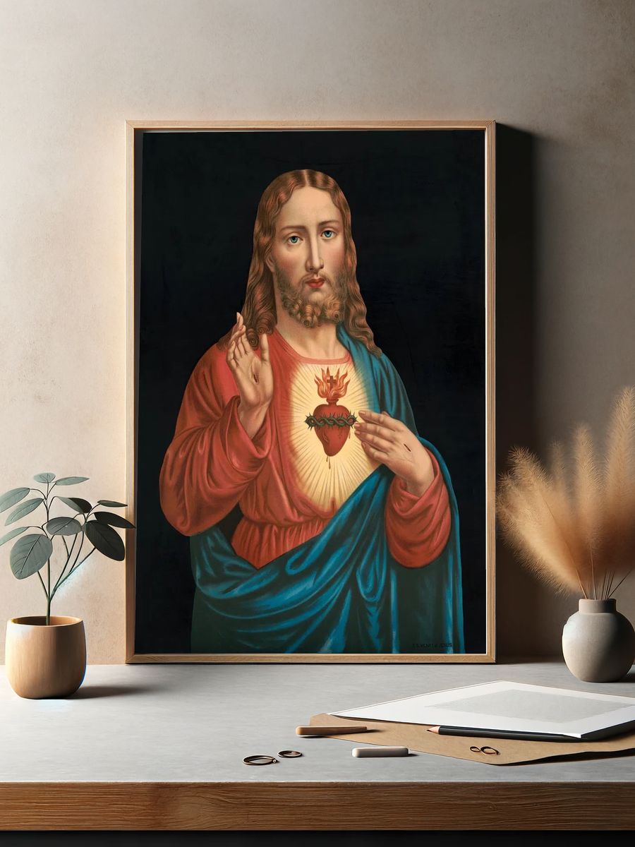 Heart Jesus, aesthetic chromolithograph. Original. — room view 2