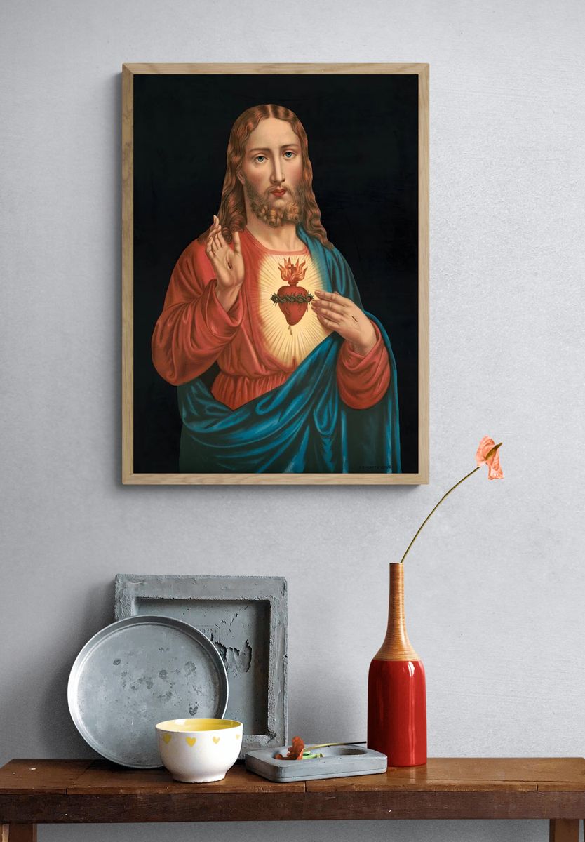 Heart Jesus, aesthetic chromolithograph. Original. — room view 3