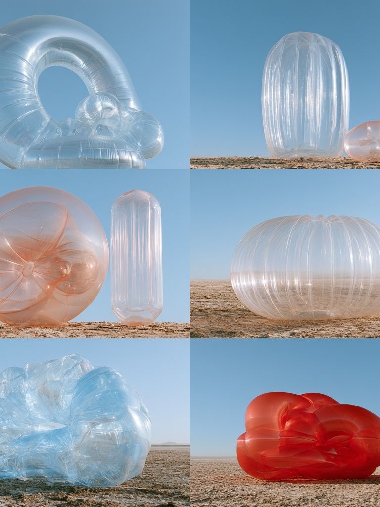 Translucent Sculptures Collage Poster. poster — fine-art art