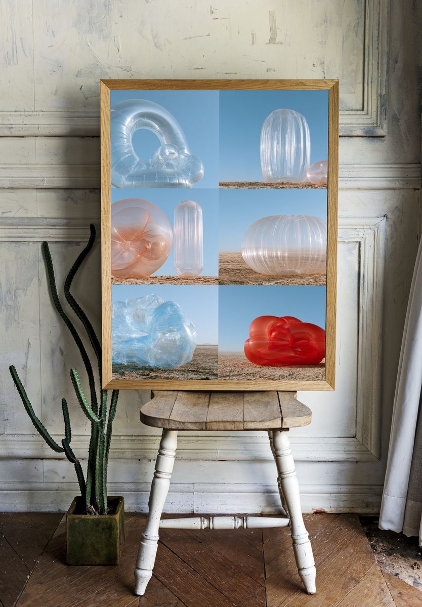 Translucent Sculptures Collage Poster. room preview