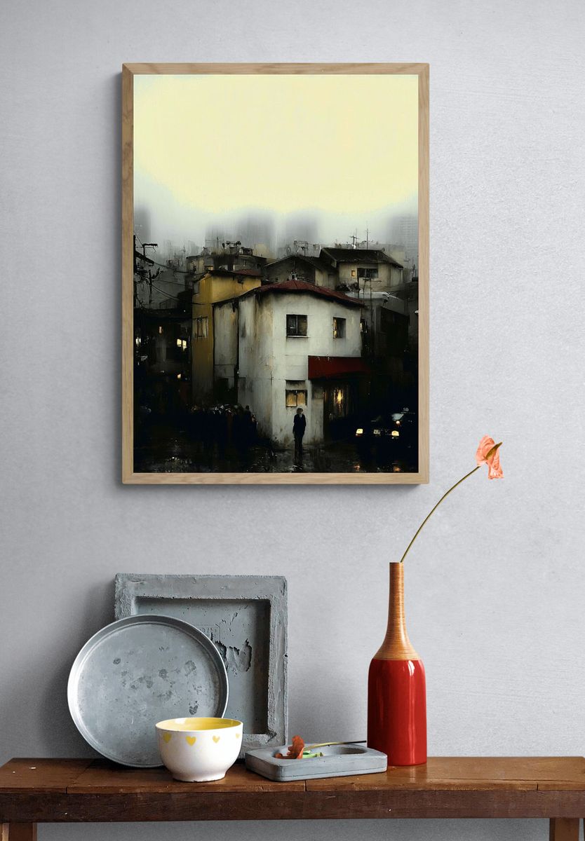 Foggy Urban Alley Fine-Art Print. — room view 3