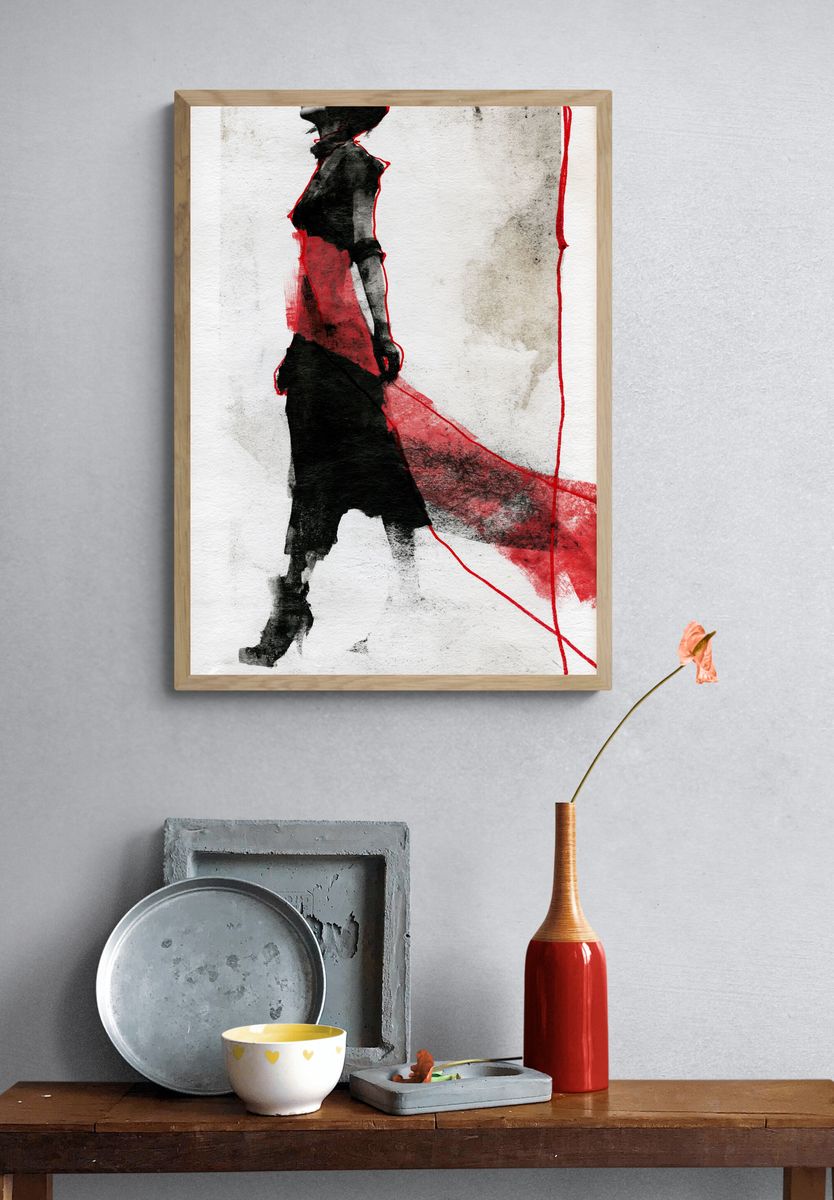 Abstract Figure in Red and Black Poster. — room view 3