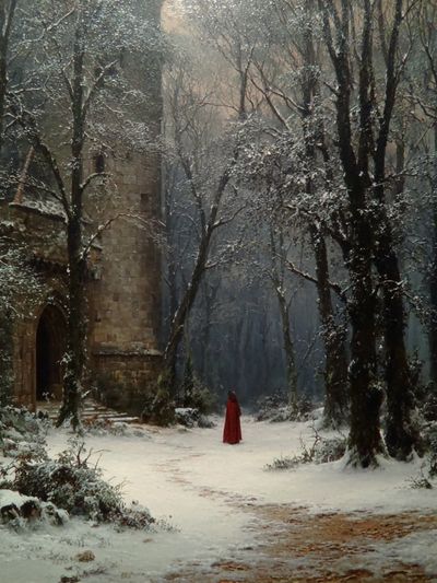 Snowy Forest Castle — Fine-Art Print. poster print