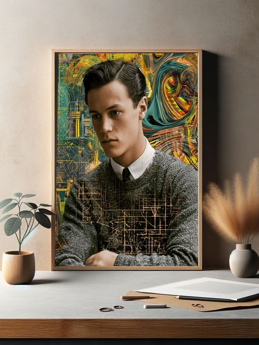 Surreal Portrait Collage Print. — room view 2