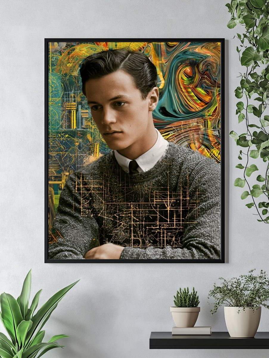 Surreal Portrait Collage Print. — room view 4