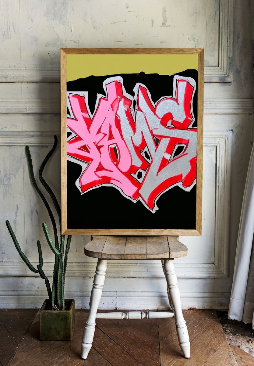 Graffiti Tag Abstract Poster. room preview