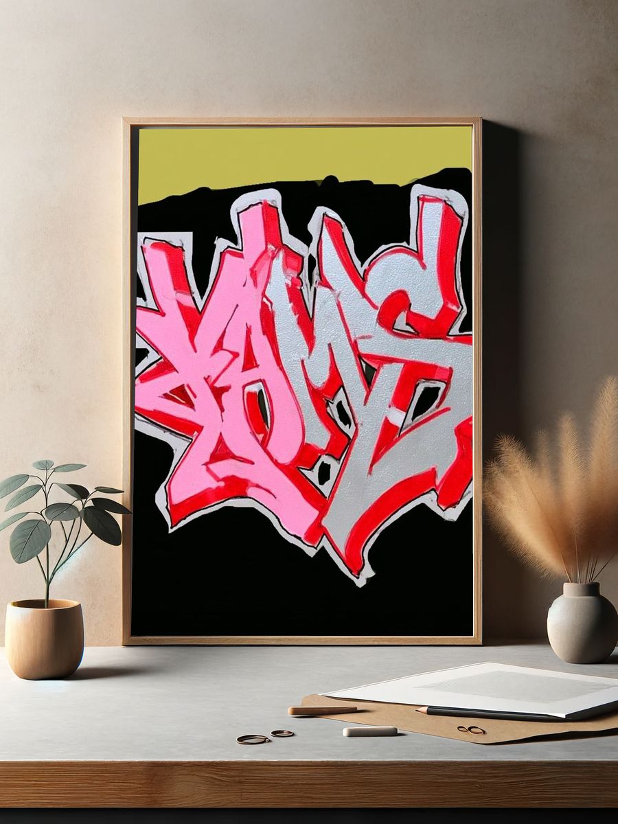 Graffiti Tag Abstract Poster. — room view 2