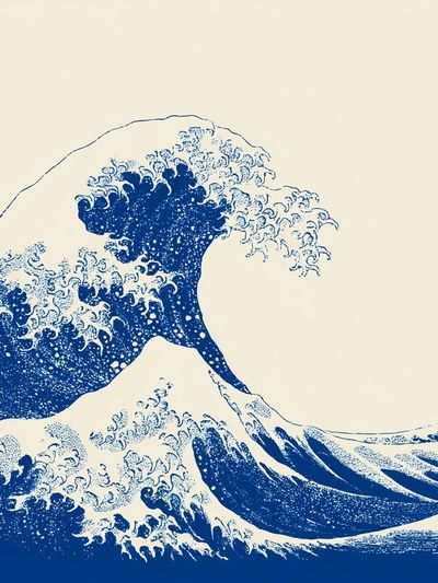 Great Wave Blue Print Poster.