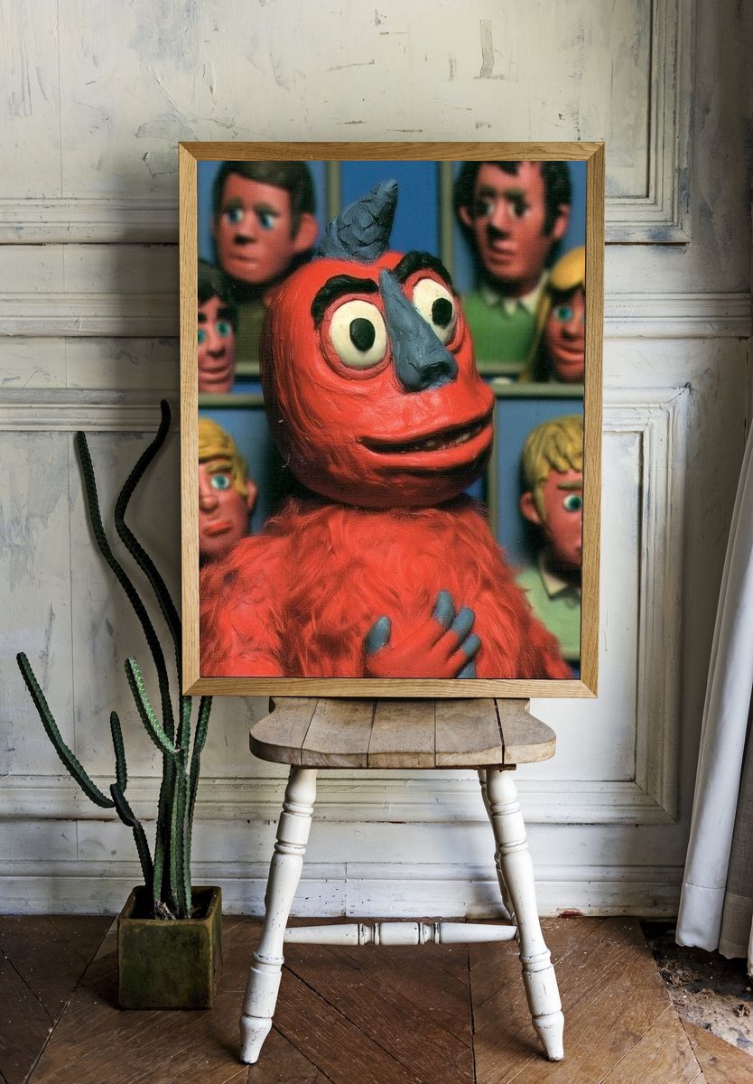 Red Clay Character Portrait Print. room preview