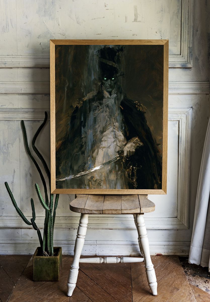 Dark Gothic Warrior Fine-Art Print. room preview