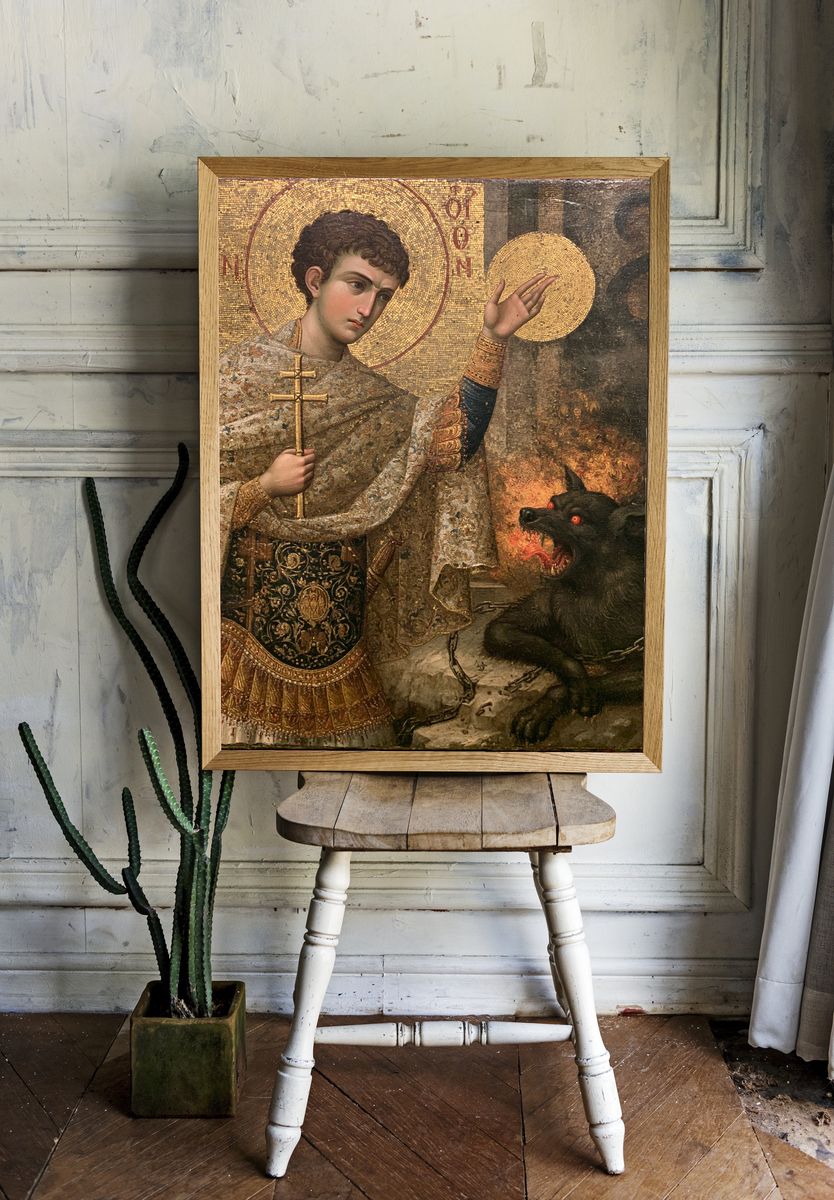Saint George and the Dragon Print. room preview