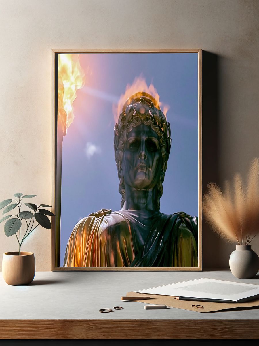 Burning Statue of Liberty Poster. — room view 2