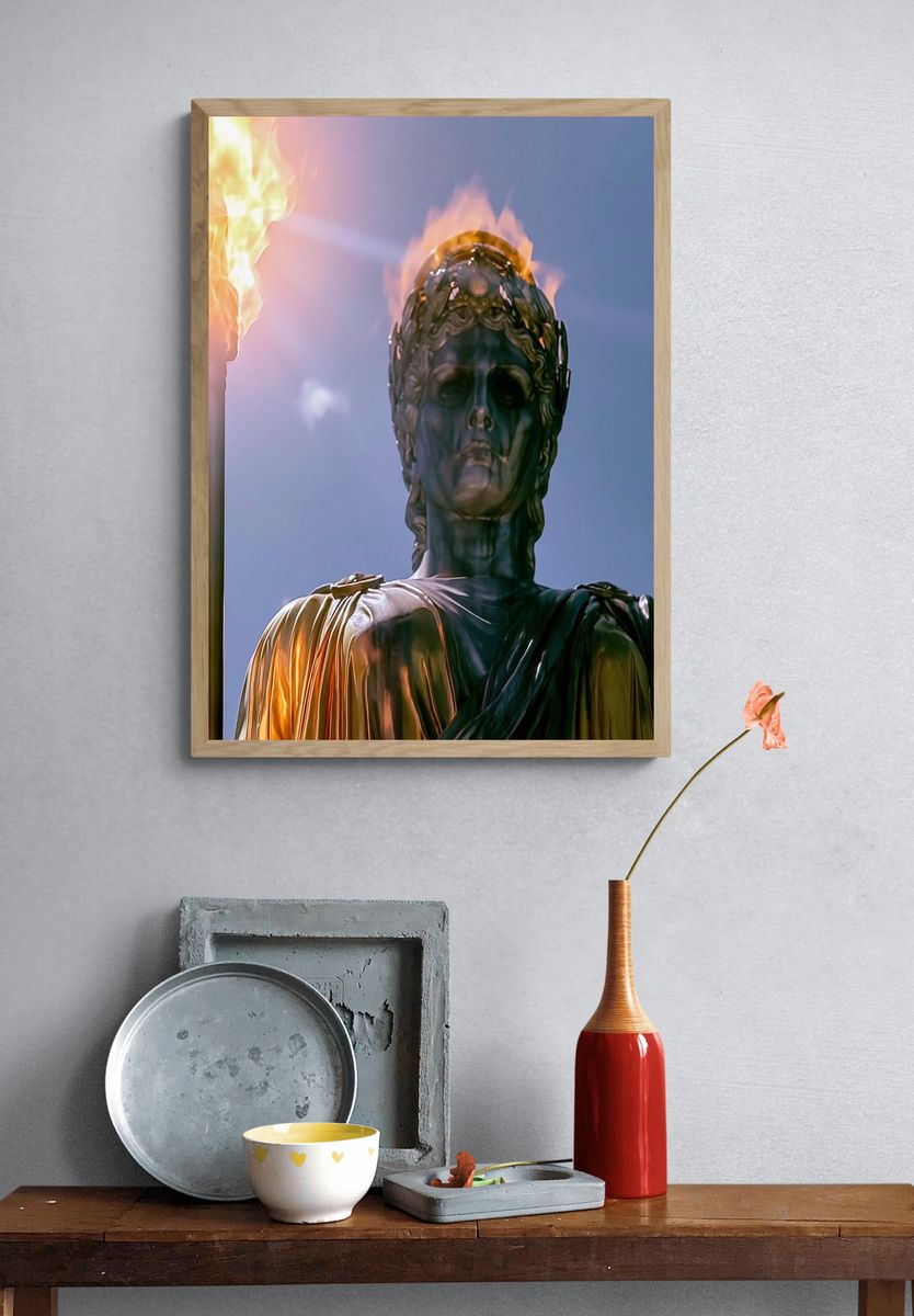 Burning Statue of Liberty Poster. — room view 3