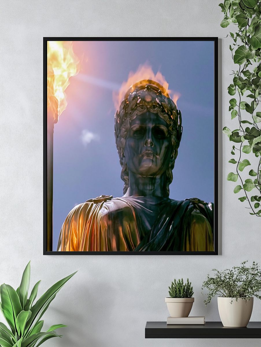 Burning Statue of Liberty Poster. — room view 4