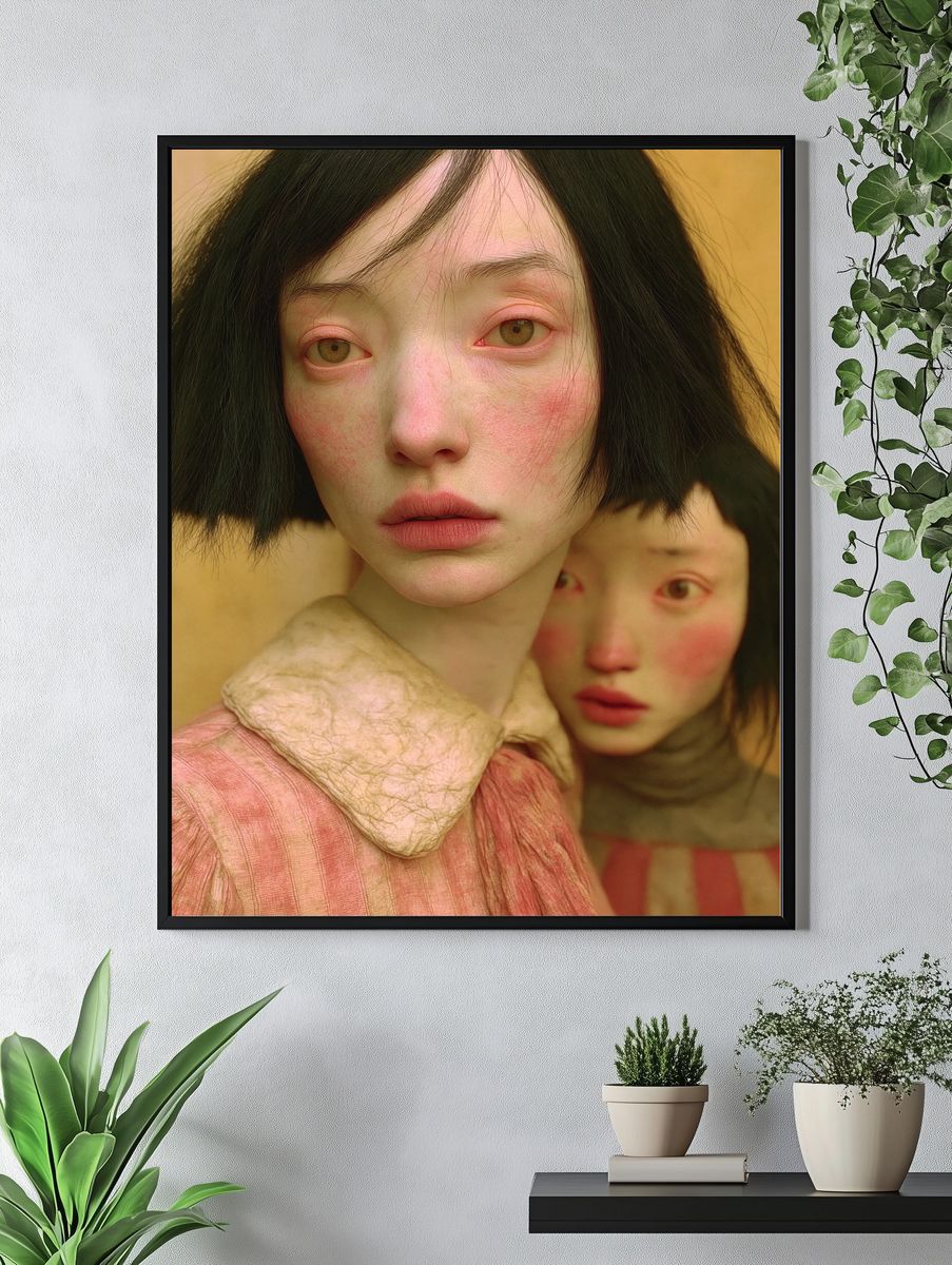 Surreal Twin Portrait Print. — room view 4
