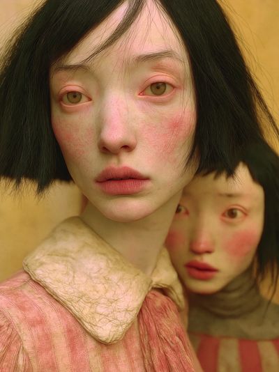 Surreal Twin Portrait Print.