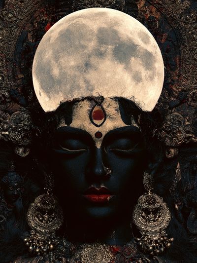 Moon Goddess Surrealism Poster. poster