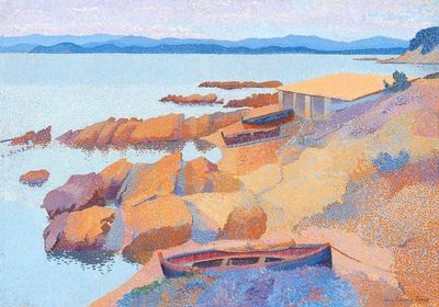 Calanque des Antibois (1891–1892) painting. poster