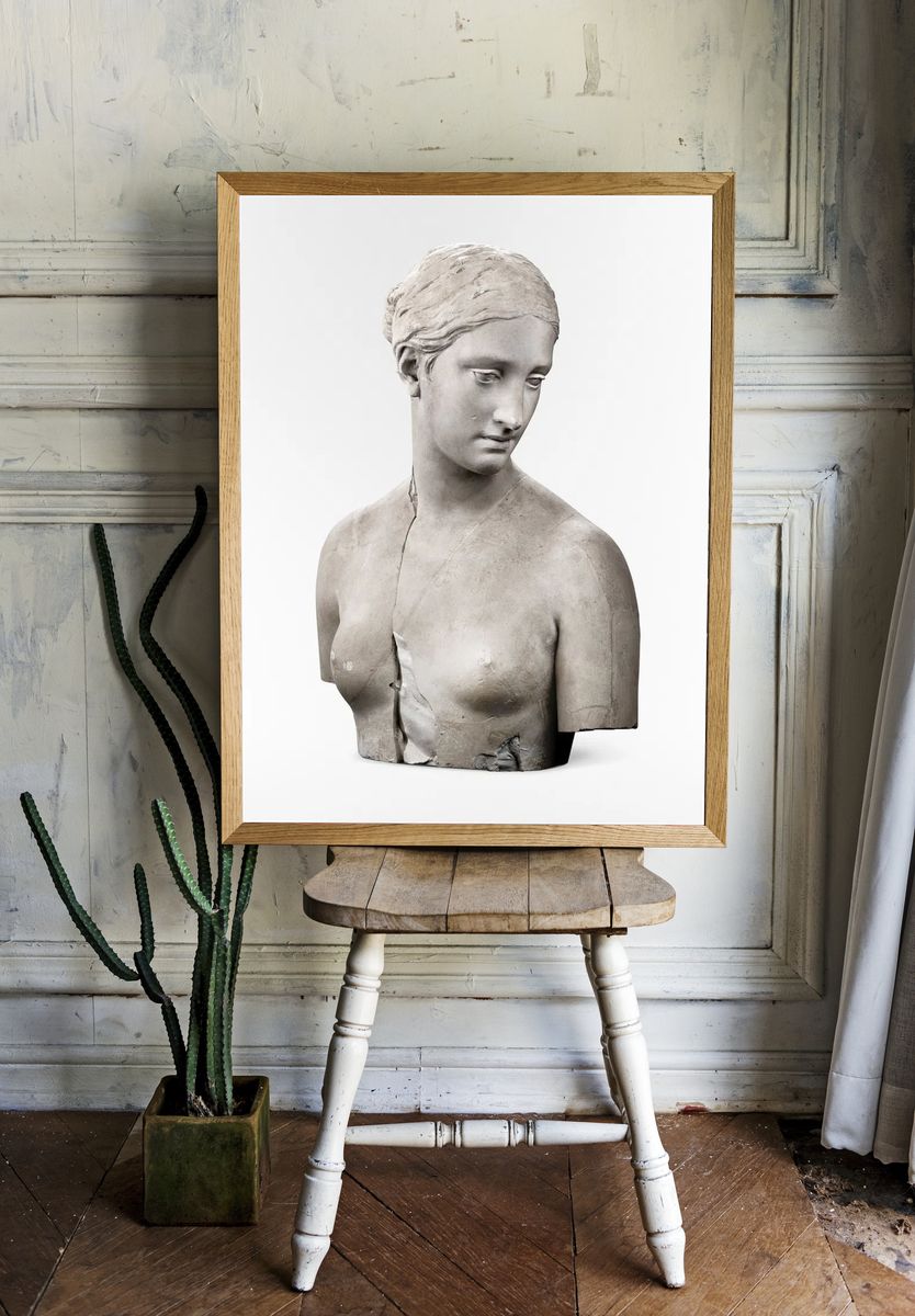 Classical Marble Bust Minimalist Print. — room view 1