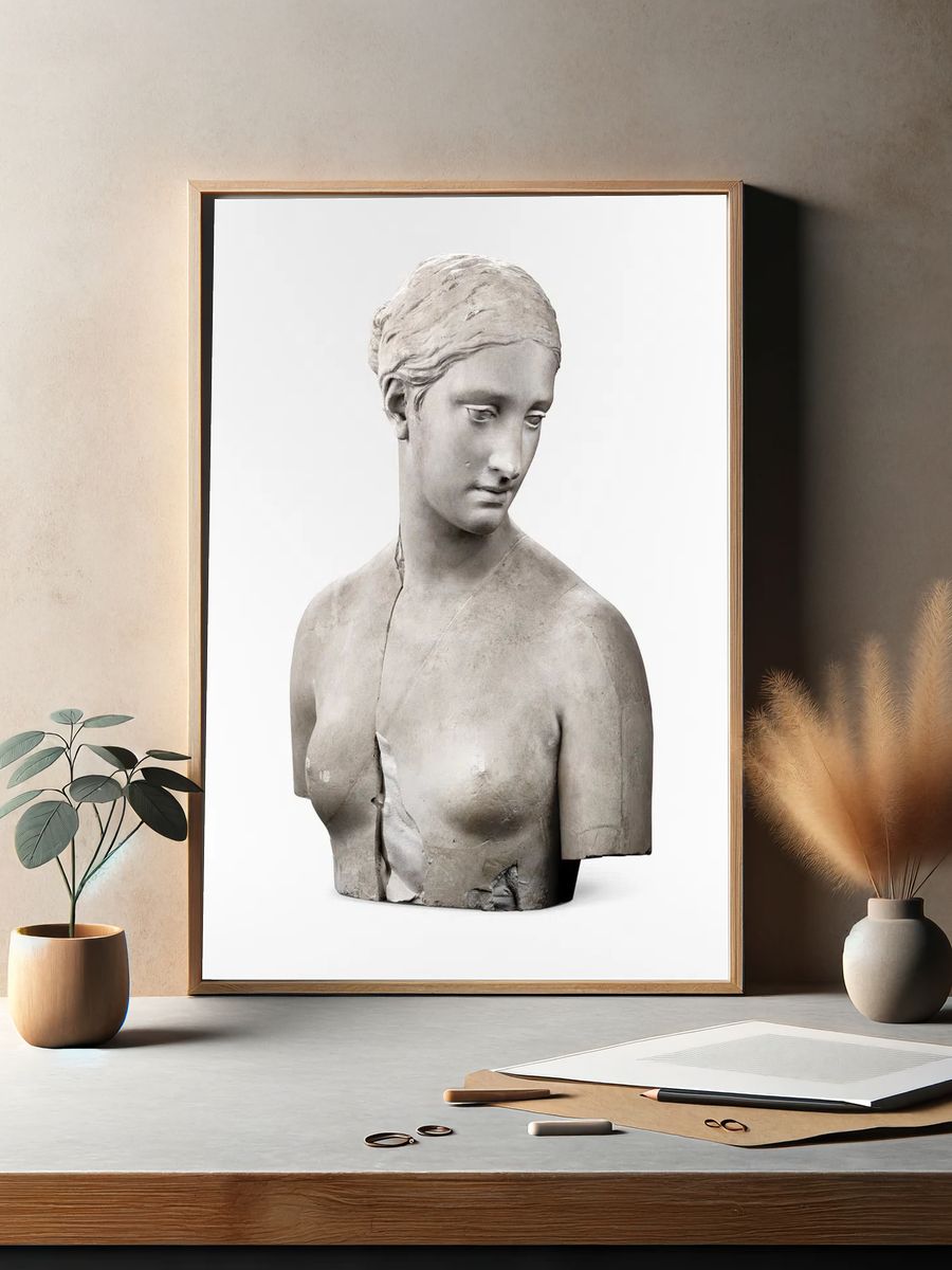 Classical Marble Bust Minimalist Print. — room view 2