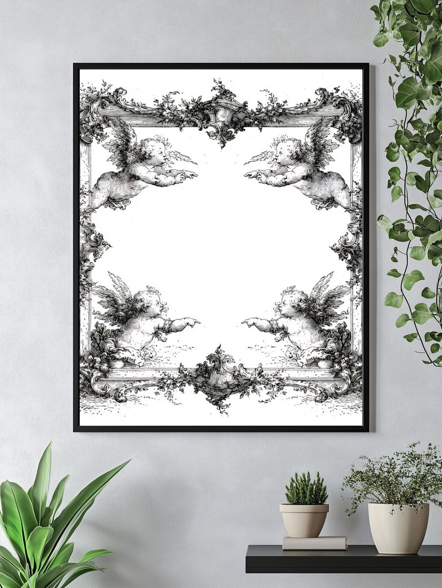 Cherub Baroque Frame Print. — room view 4