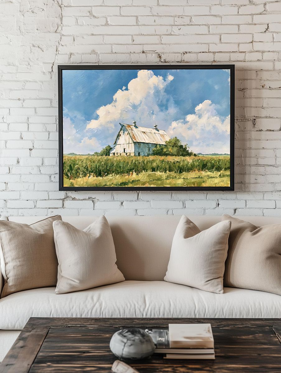 Rustic Barn Landscape Print. room preview