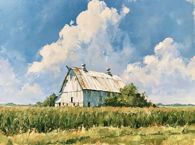 Rustic Barn Landscape Print.