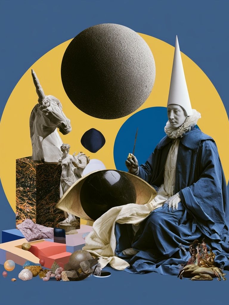 Surreal Classical Collage Print. poster — fine-art art