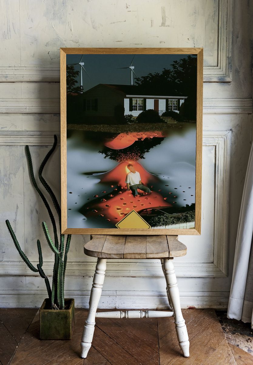 Surreal Suburban Dreamscape Poster. room preview