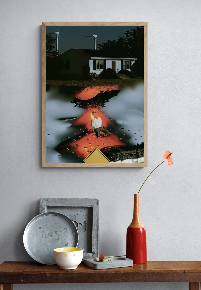 Surreal Suburban Dreamscape Poster. — room view 3
