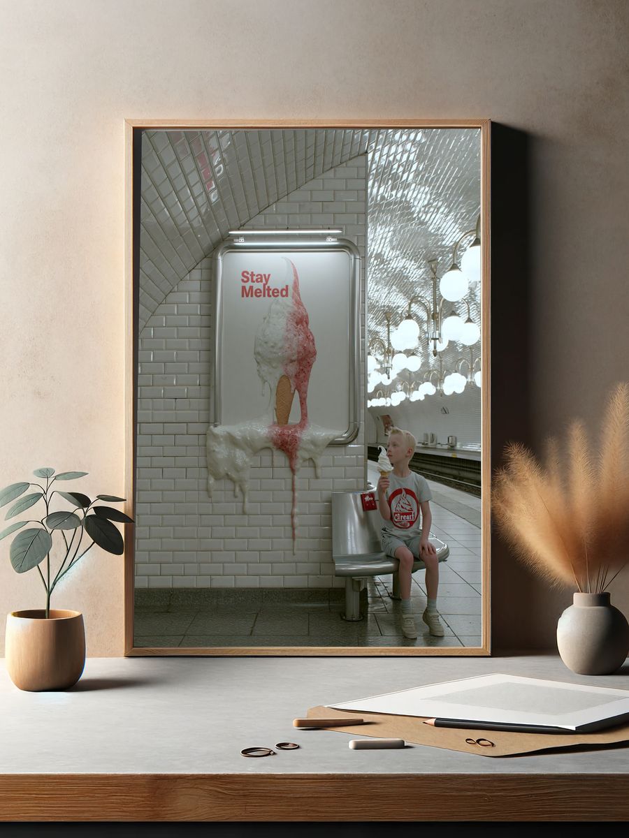 Stay Melted Ice Cream Poster. — room view 2