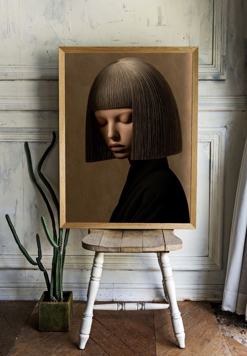Serene Portrait — Fine-Art Print. room preview