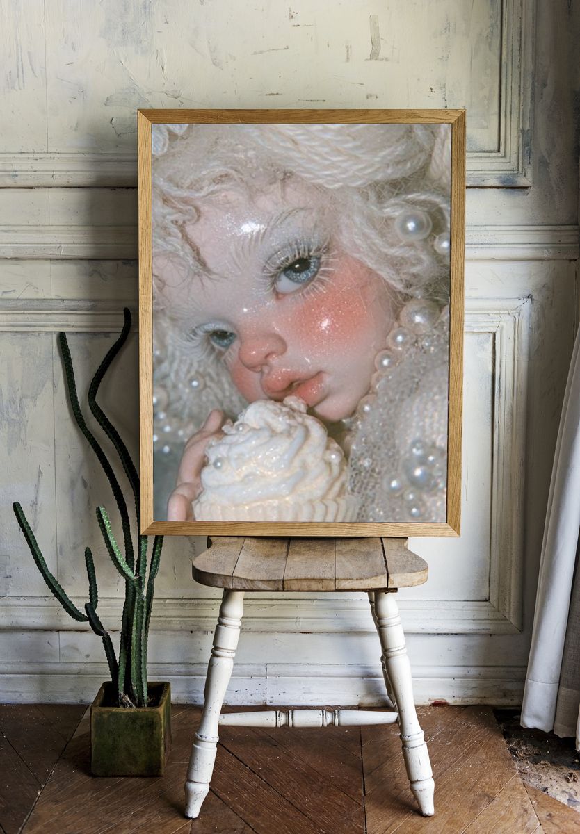 Dreamy Doll Portrait Print. room preview