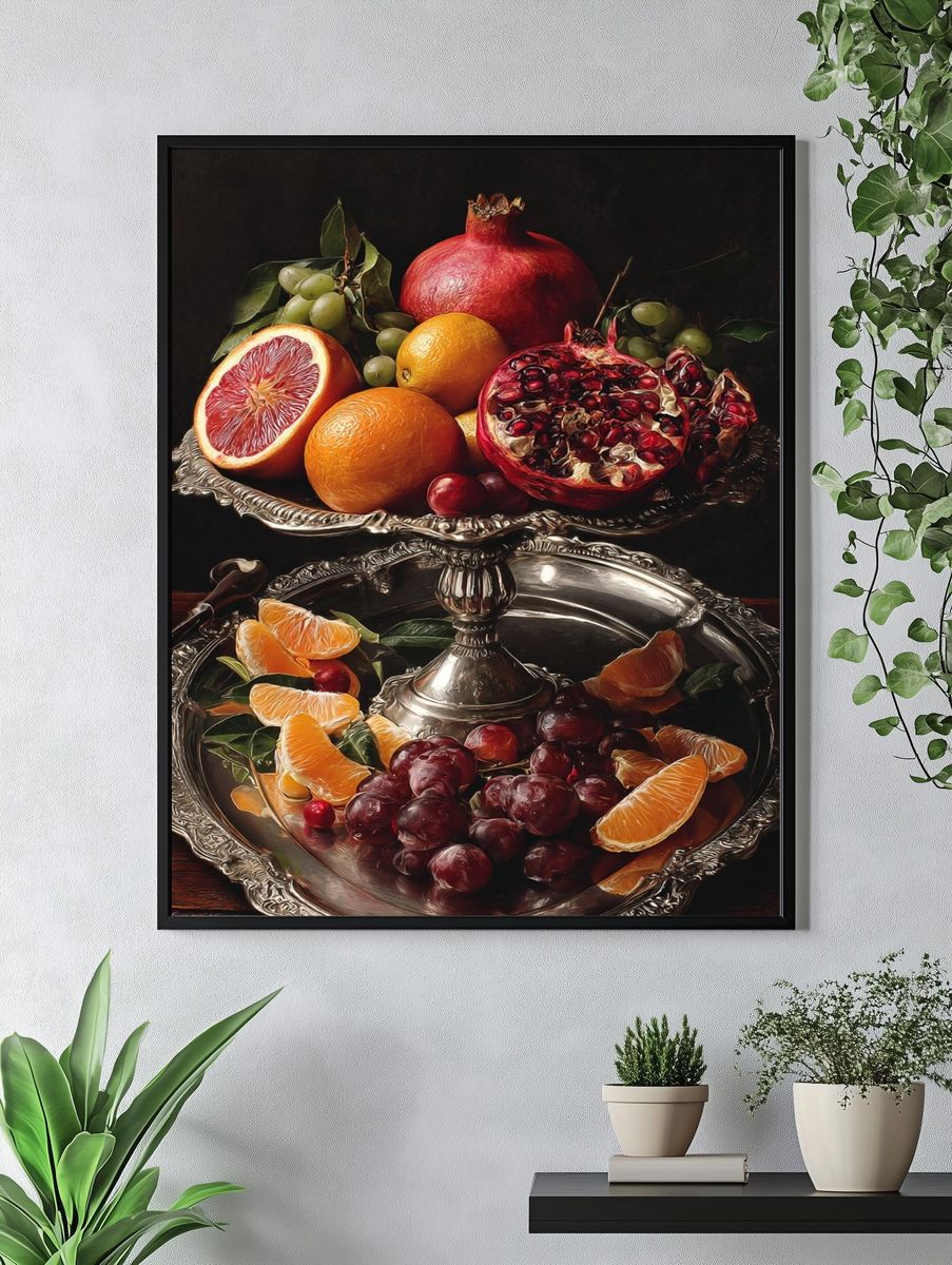 Baroque Citrus Still Life Print. — room view 4