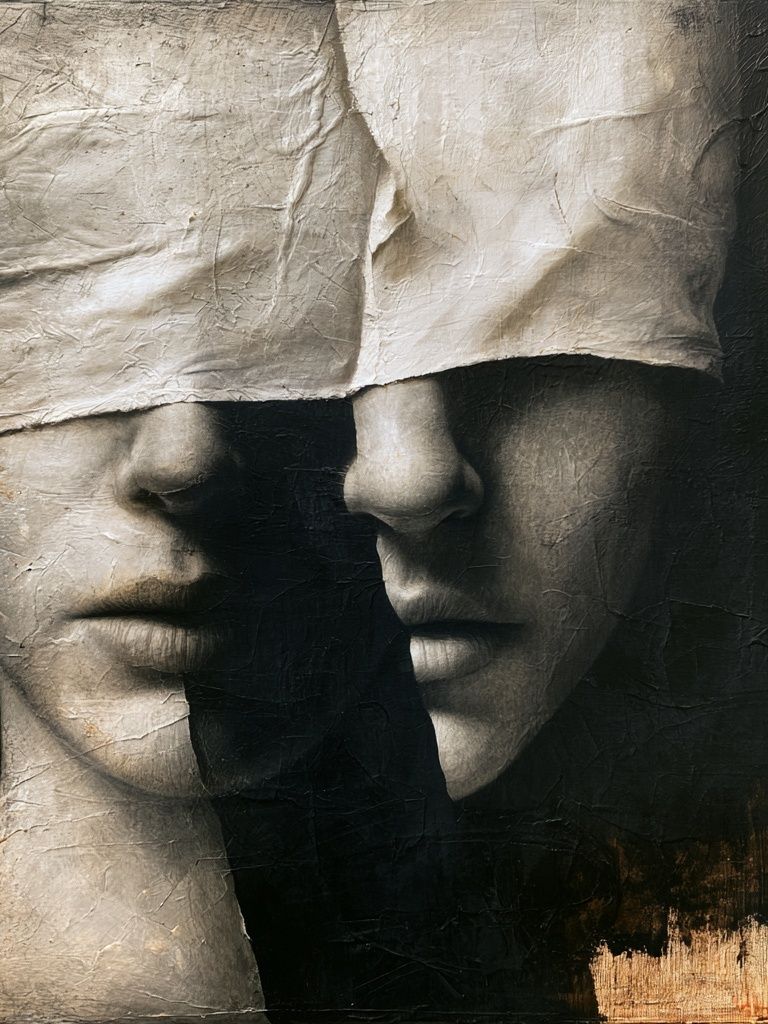 Hidden Faces Surrealism Print. poster — fine-art art
