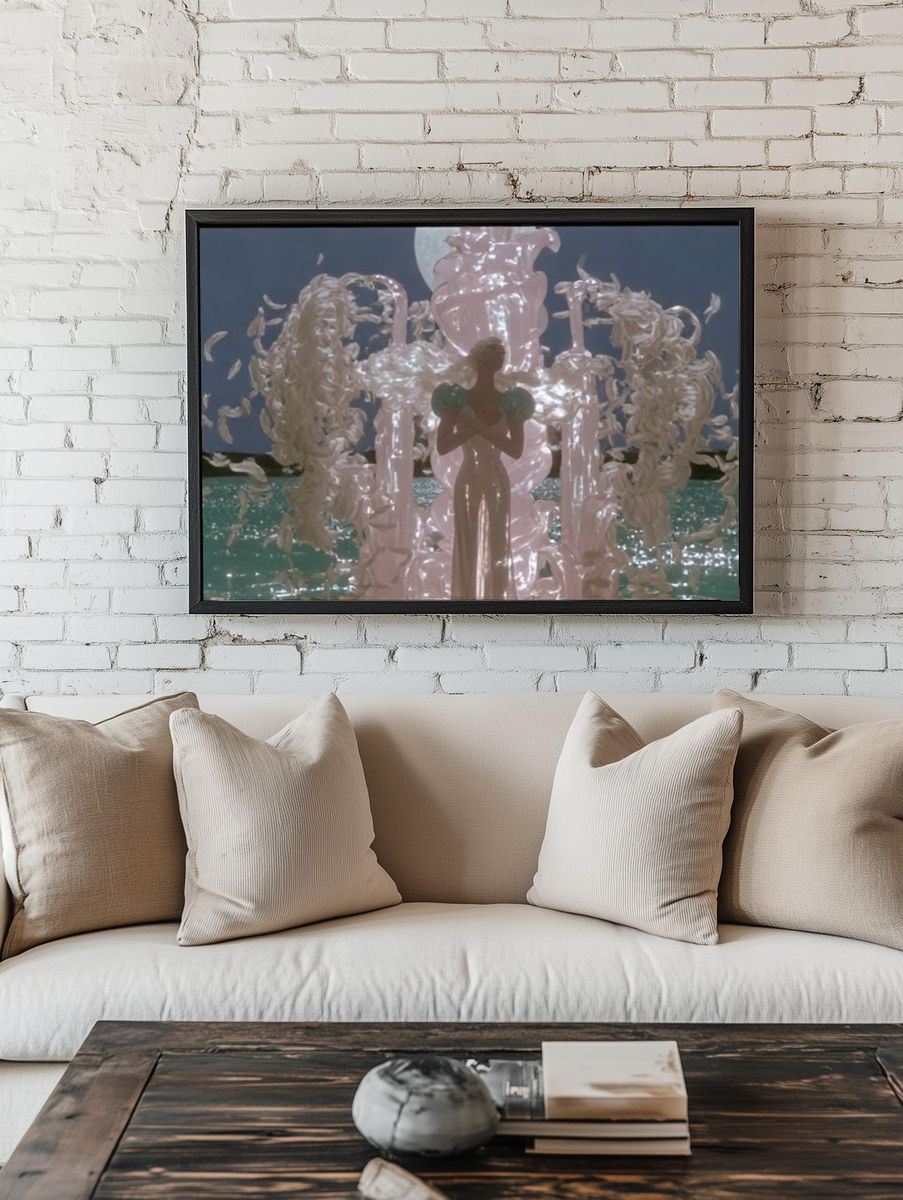 Surreal Moonlit Figure Poster. room preview