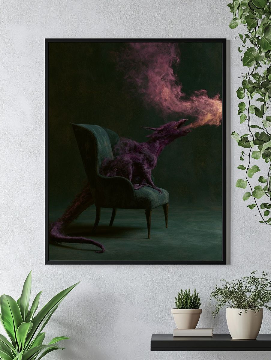 Dragon Chair Surrealism Print. — room view 4