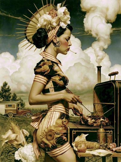 Surreal Barbecue Woman Fine-Art Print.